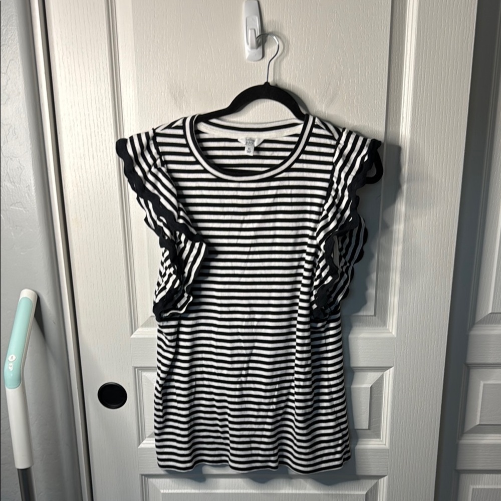 Striped Black and White Women's Top